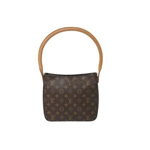 LOUIS VUITTON Monogram Looping Brown Shoulder Bag Brown